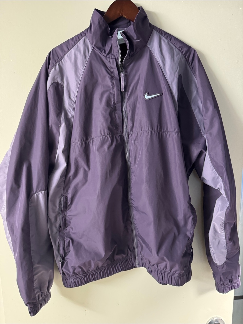 Nike Purple Men's Windbreaker Jacket with Swoosh